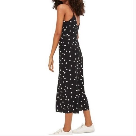 Topshop Polka Dot Jumper Rockbilly Spaghetti Strap Black White Retro Y2K - Picture 3 of 8